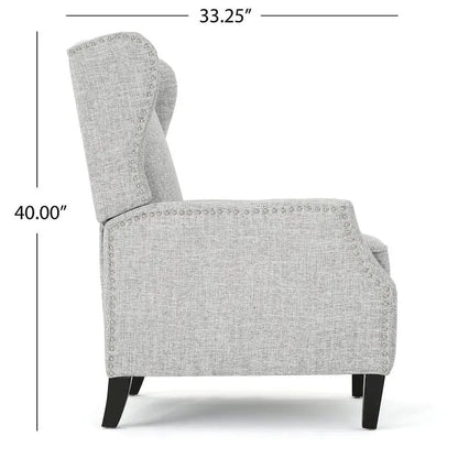 Traditional Fabric Recliner Chairs with Studded Border by Christopher Knight Home