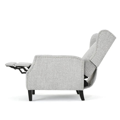 Traditional Fabric Recliner Chairs with Studded Border by Christopher Knight Home