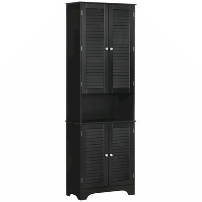 Freestanding Bathroom Linen Cabinet with 2 Cabinets and Countertop, Bathroom Floor Cabinet