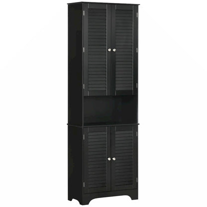 Freestanding Bathroom Linen Cabinet with 2 Cabinets and Countertop, Bathroom Floor Cabinet