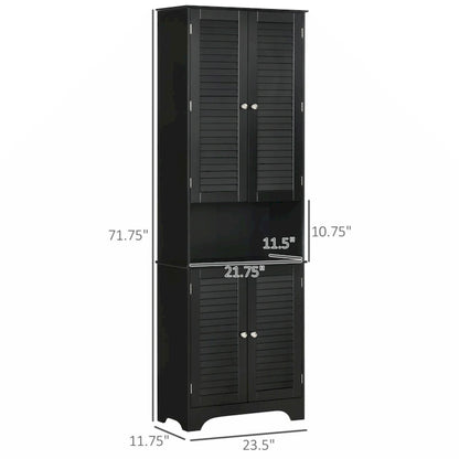 Freestanding Bathroom Linen Cabinet with 2 Cabinets and Countertop, Bathroom Floor Cabinet