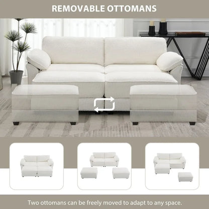 Combination Modular Convertible Sectional Sofa with Ottoman