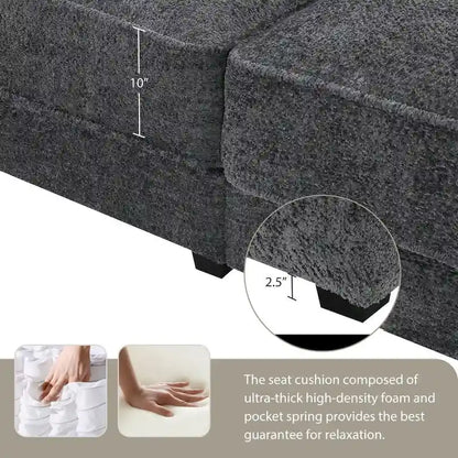 Combination Modular Convertible Sectional Sofa with Ottoman