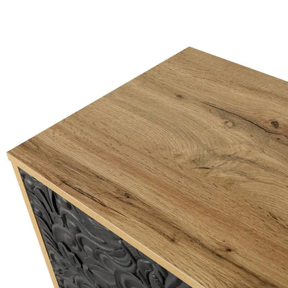 Carved Symmetrical Design Door Sideboard