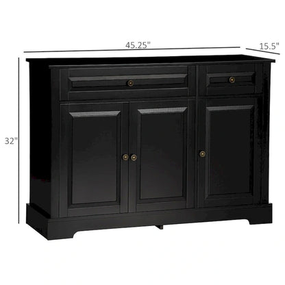 Modern Kitchen Buffet Cabinet with 2 Drawers and Adjustable Shelves