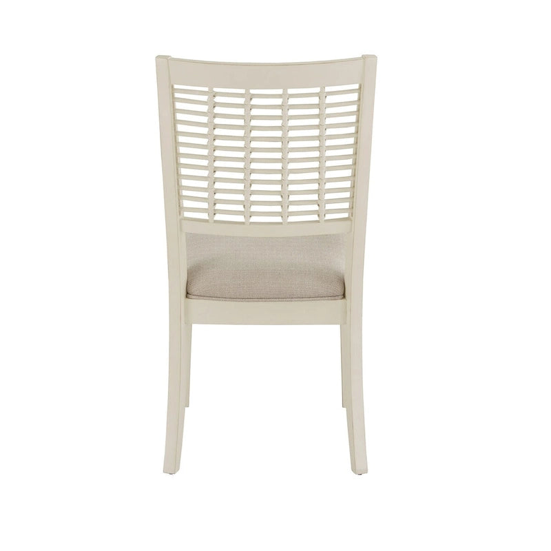 Trani White Finish Table with Wicker Dining Chair Set by iNSPIRE Q Classic
