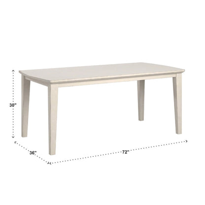 Trani White Finish Table with Wicker Dining Chair Set by iNSPIRE Q Classic