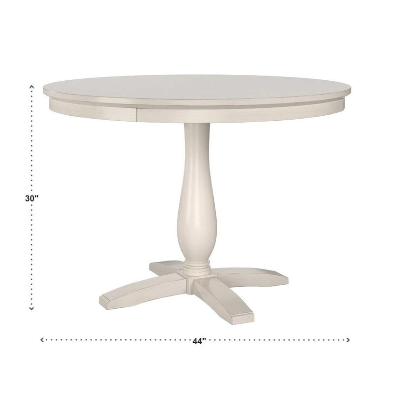 Trani White Finish Table with Wicker Dining Chair Set by iNSPIRE Q Classic