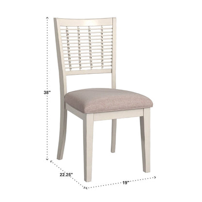 Trani White Finish Table with Wicker Dining Chair Set by iNSPIRE Q Classic