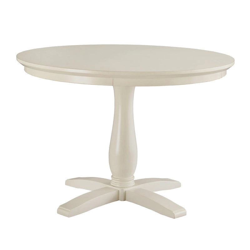 Trani White Finish Table with Wicker Dining Chair Set by iNSPIRE Q Classic