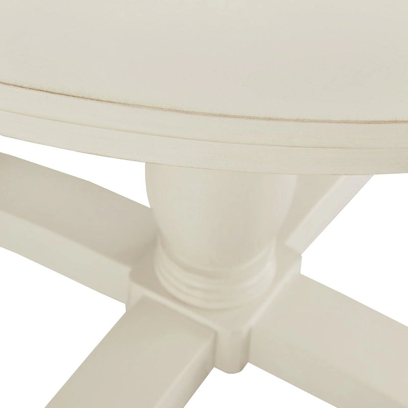 Trani White Finish Table with Wicker Dining Chair Set by iNSPIRE Q Classic