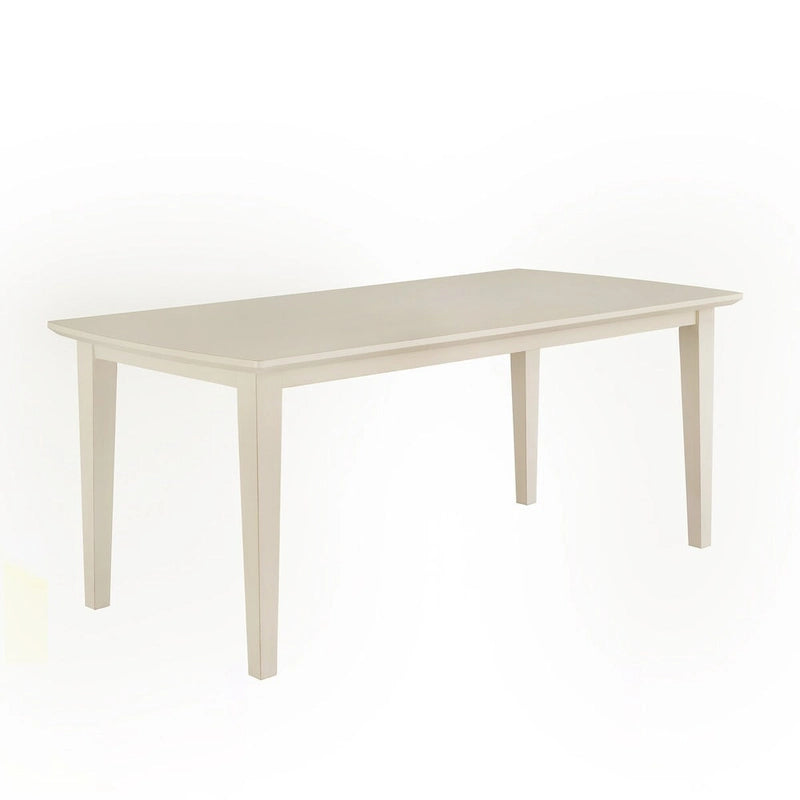 Trani White Finish Table with Wicker Dining Chair Set by iNSPIRE Q Classic
