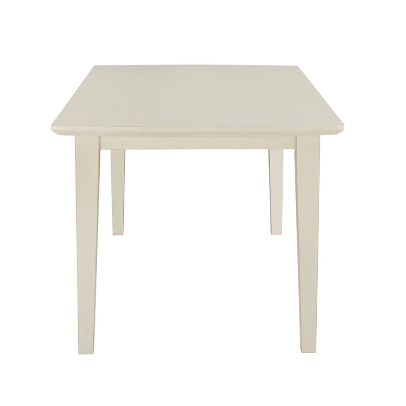 Trani White Finish Table with Wicker Dining Chair Set by iNSPIRE Q Classic