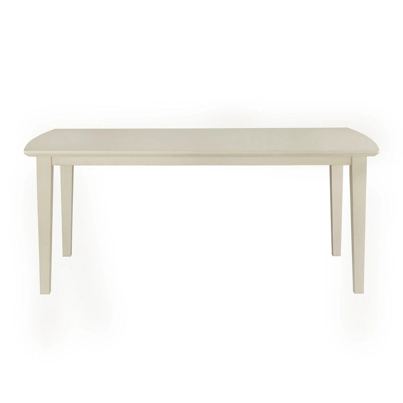Trani White Finish Table with Wicker Dining Chair Set by iNSPIRE Q Classic