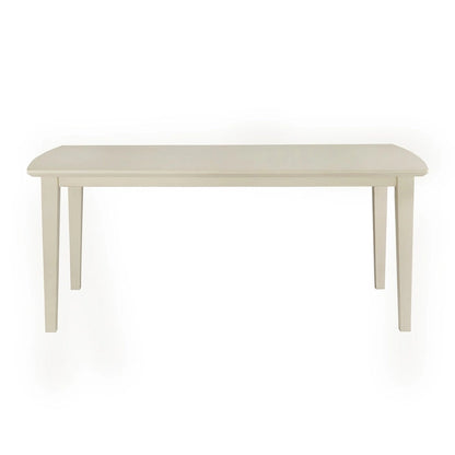 Trani White Finish Table with Wicker Dining Chair Set by iNSPIRE Q Classic