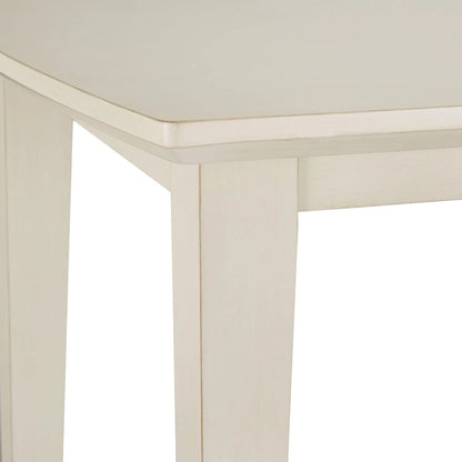 Trani White Finish Table with Wicker Dining Chair Set by iNSPIRE Q Classic