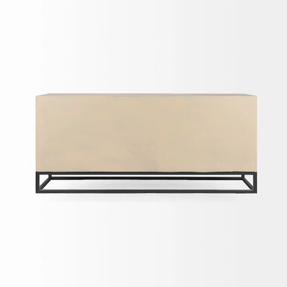 Genevieve II Gray Fir Veneer w/Gold Metal Frame Base 9 Drawer Sideboard