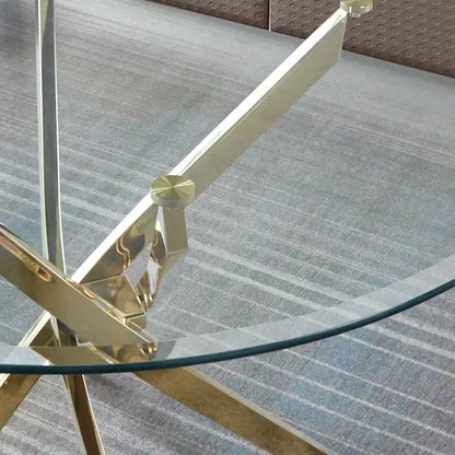 Artisan Contemporary Round Clear Dining Tempered Glass Table