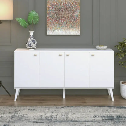 Prepac Milo Mid-Century Modern 4-Door Buffet - 64 W x 32 H x 16 D