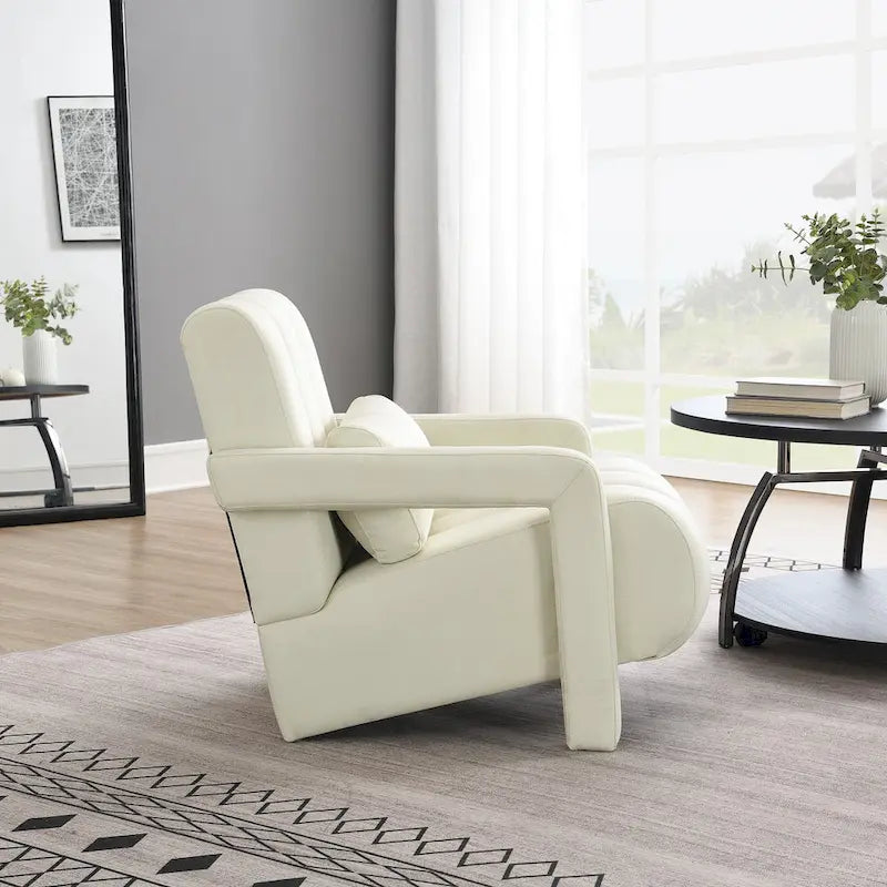 28H Modern Upholstered Accent Chair with a Pillow