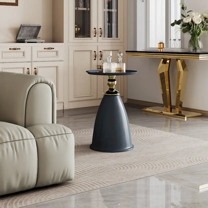 Luxury Design Iron End Table, Minimalist Round Side Table for Small Space